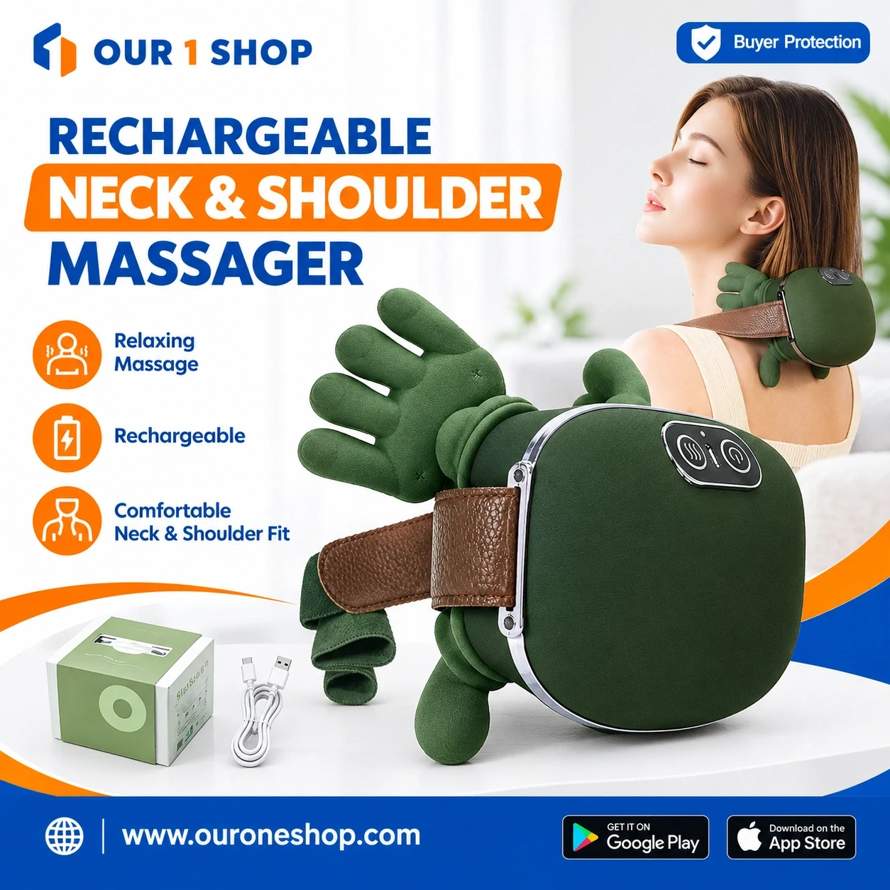 Rechargeable Neck & Shoulder Massager!