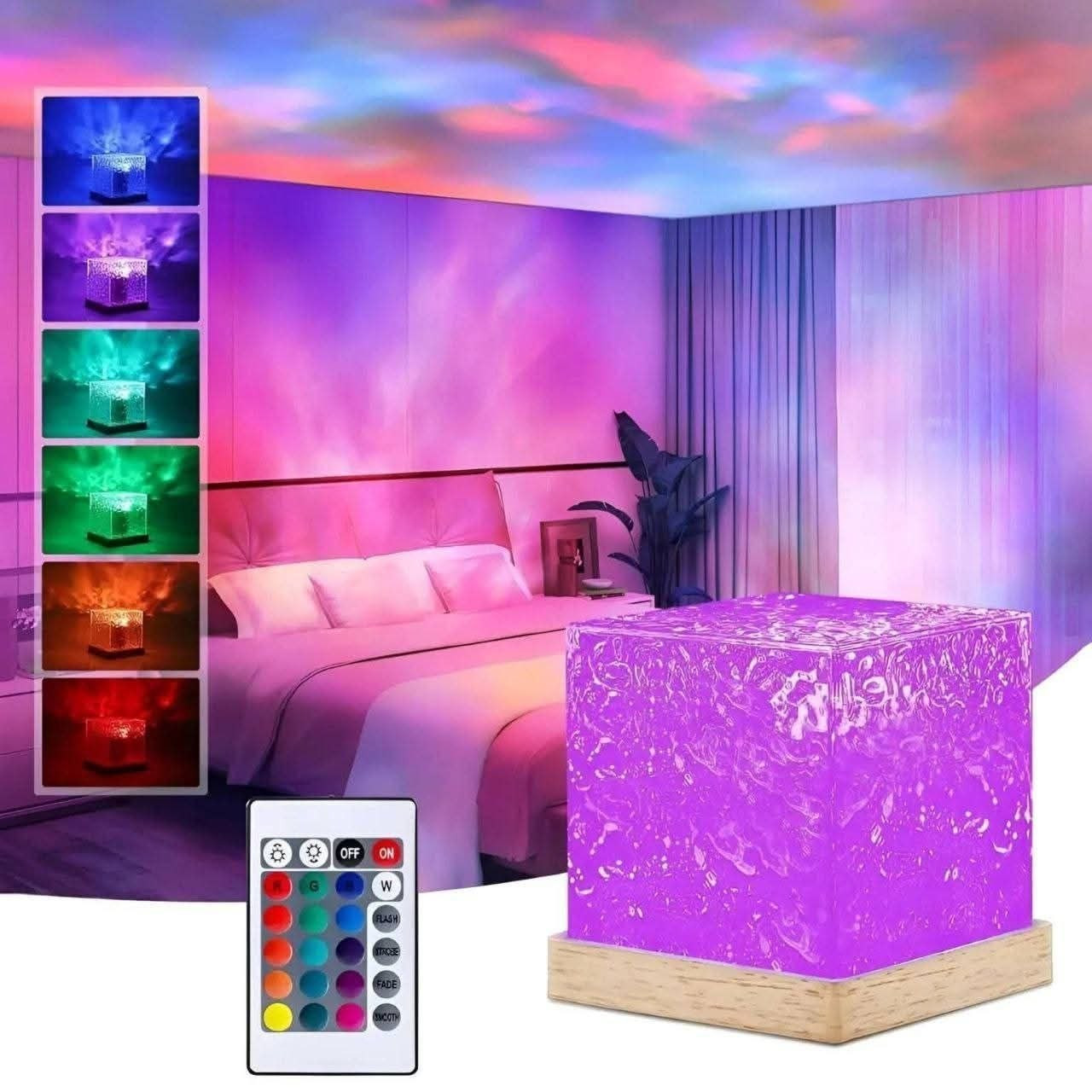 USB Dynamic Water Pattern Projector Night Light - RGB Aesthetic Decor/ইউএসবি ডাইনামিক ওয়াটার প্যাটার্ন প্রজেক্টর নাইট লাইট - আরজিবি এস্থেটিক ডেকোর