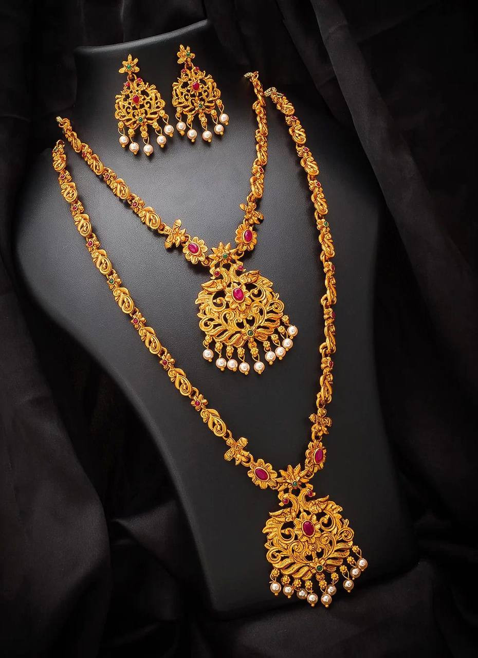 MSA Brand - প্রিমিয়াম গোল্ড প্লেটেড নেকলেস সেট Gold plate Nackless set