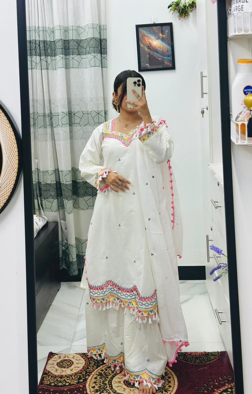 ​? গর্জিয়াস কটন সিকুয়েন্স এম্ব্রয়ডারি গারারা কালেকশন ?