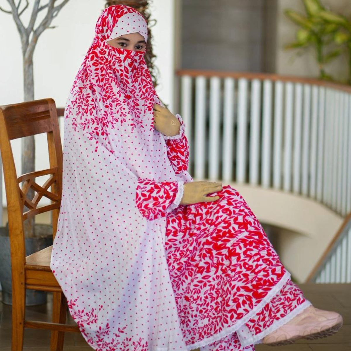 Elegant Palazzo Long Khimar Set Women's Modest Fashion Islamic Headwear And Clothing